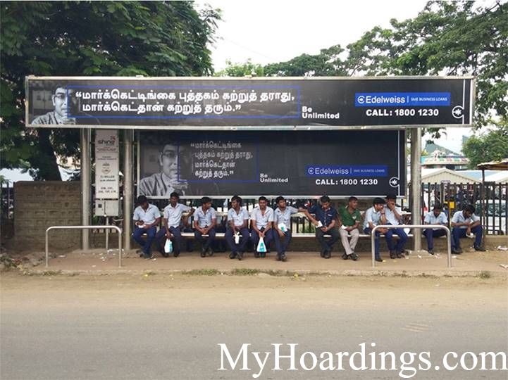 Outdoor Media Agency Chennai, Hoardings Advertising company Chennai, Bus Shelters in Chennai, Tamil Nadu 